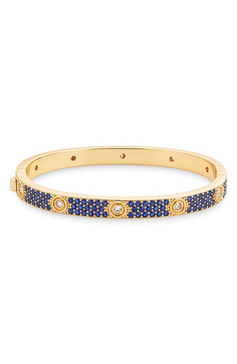Lumire 14k Gold Plate Cubic Zirconia Bangle