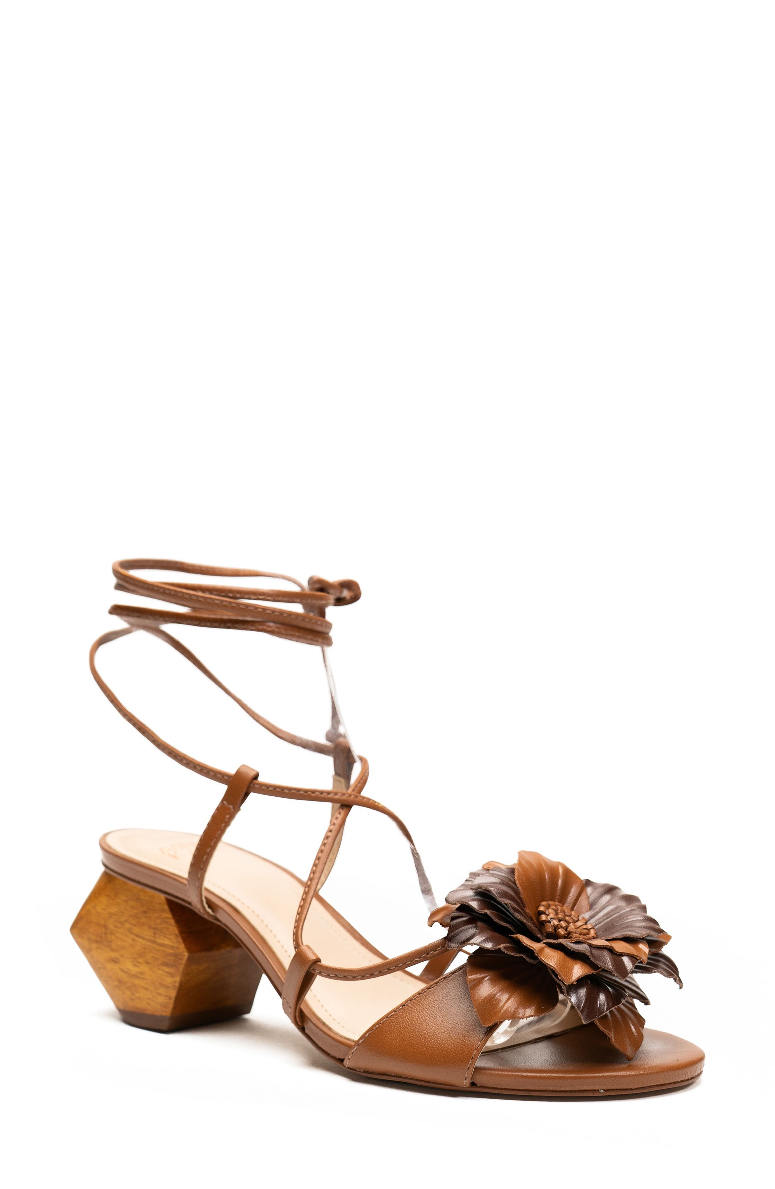 Orchid Ankle Wrap Sandal, Main, color, TAN