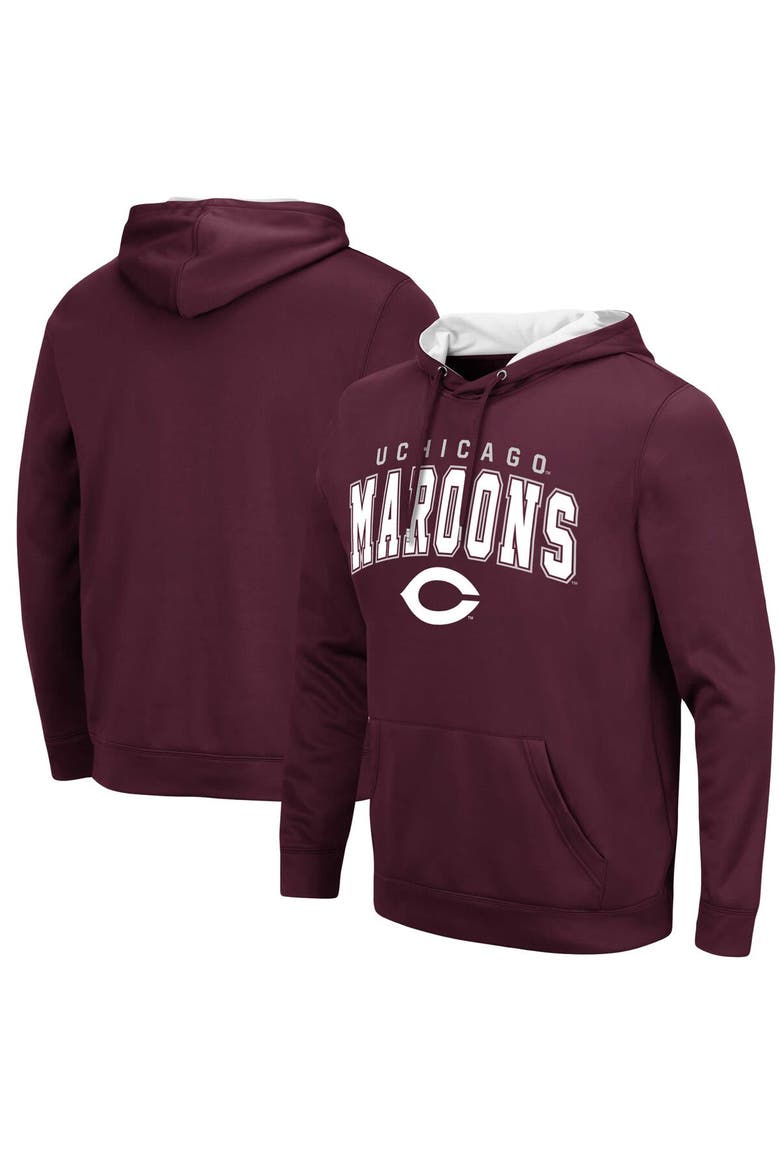 Men's Colosseum Maroon UChicago Maroons Resistance Pullover Hoodie, Main, color, Maroon