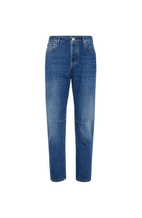 Brunello Cucinelli Leisure Fit Five-pocket Trousers In Blue