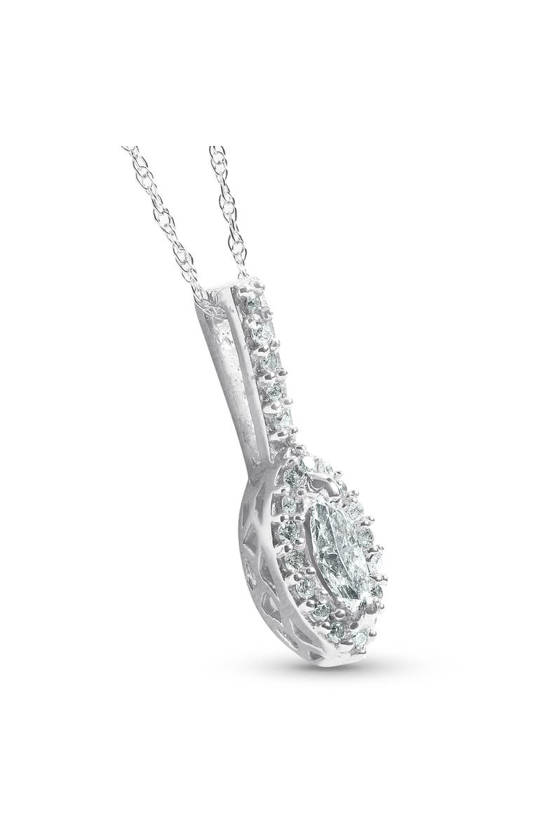 Bliss Diamond 1/2CT Marquise Halo Pave Lab Grown Diamond Solitaire Pendant 14K Gold, Alternate, color,