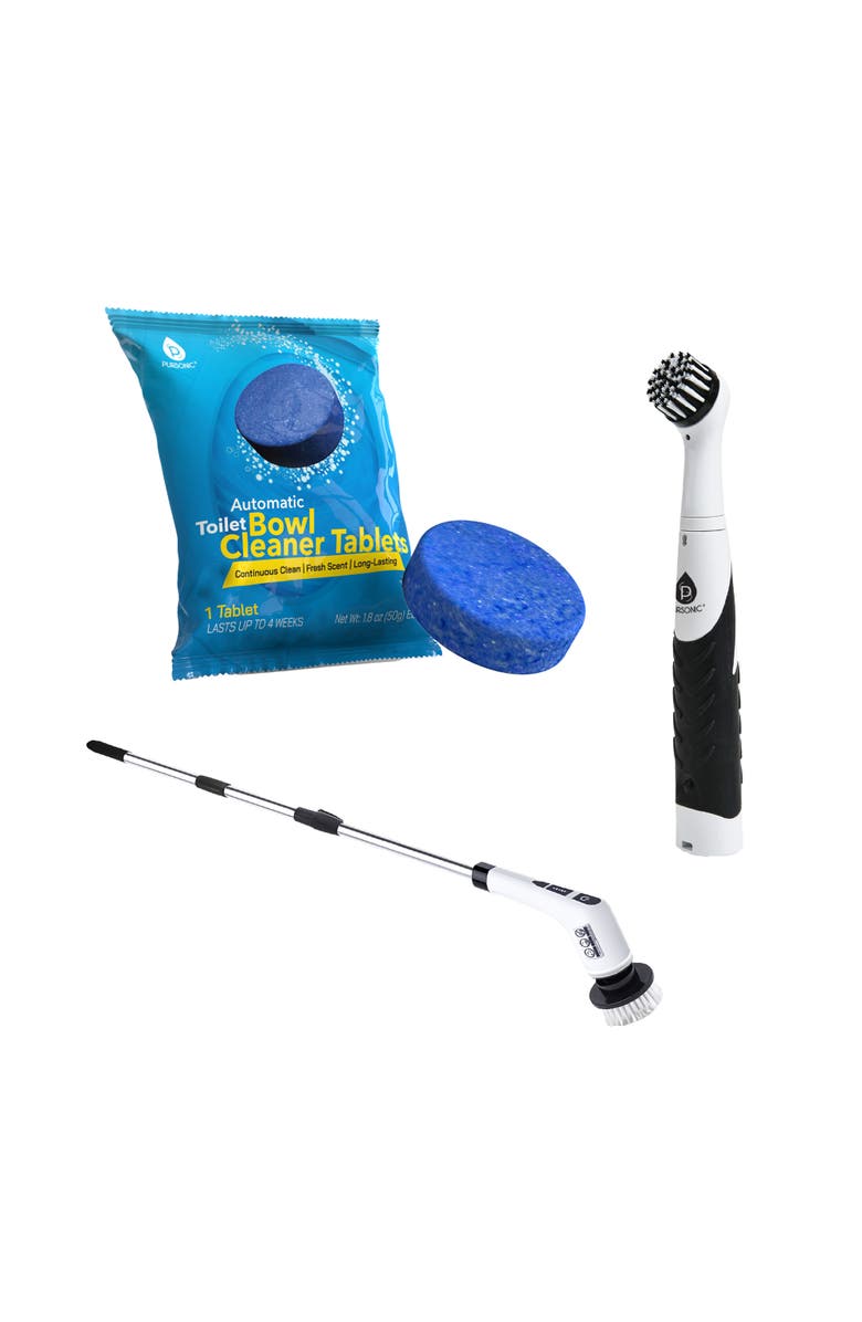PURSONIC Cleaning Power Bundle Power Scrubbers Brushes & Toilet Tablets, Main, color, Multicolor
