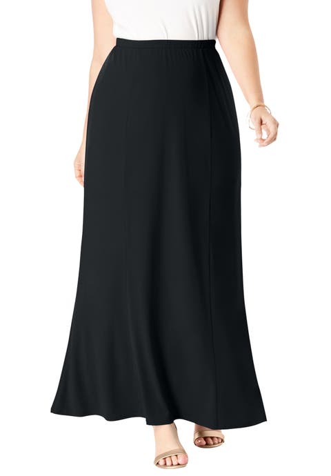 Stretch Knit Maxi Skirt (Plus)