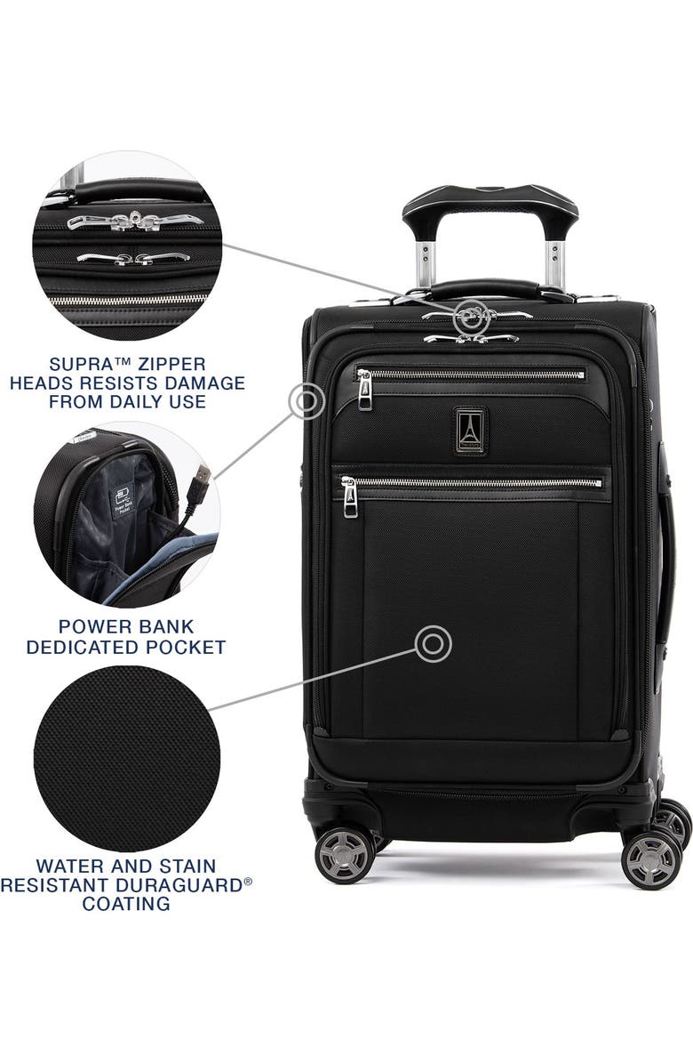TRAVELPRO Platinum Elite Softside Expandable Carry-On 21-Inch Luggage, Alternate, color, Shadow Black