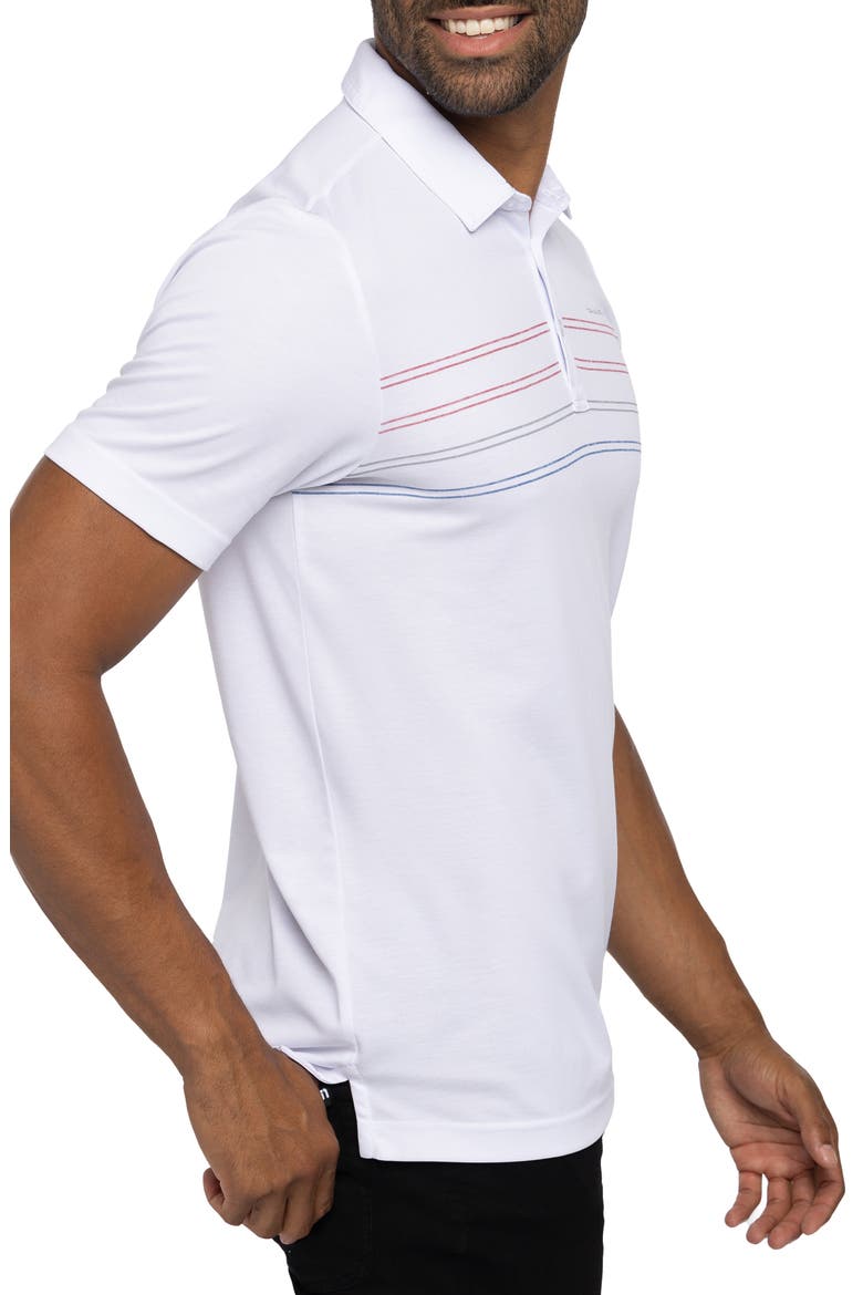 Madero Stripe Pima Cotton Blend Polo, Alternate, color, WHITE