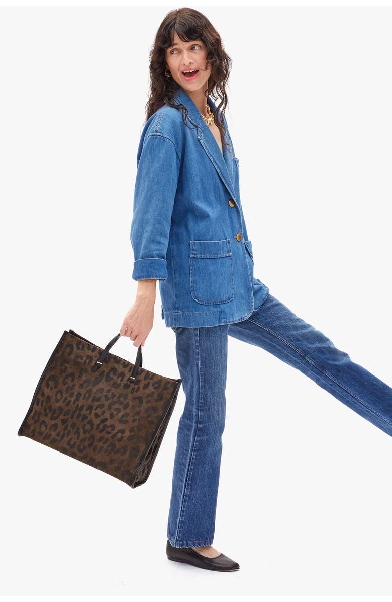 Clare V. Simple Suede Tote, Alternate, color, Cocoa Pablo Cat Suede