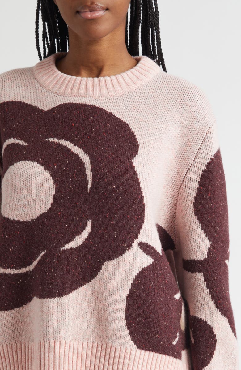 Marimekko Virtaus Tumma Floral Jacquard, Alternate, color, Light Pink, Wine Red