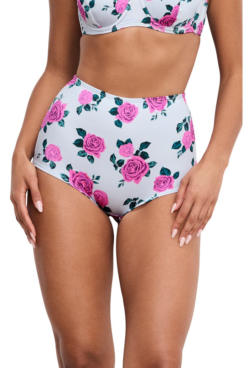 Satin Swim Shorts, Main, color, VINTAGE ROSE001