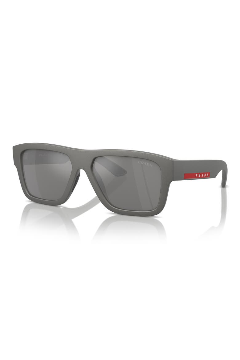 56mm Square Sunglasses, Alternate, color, GREY SILVER
