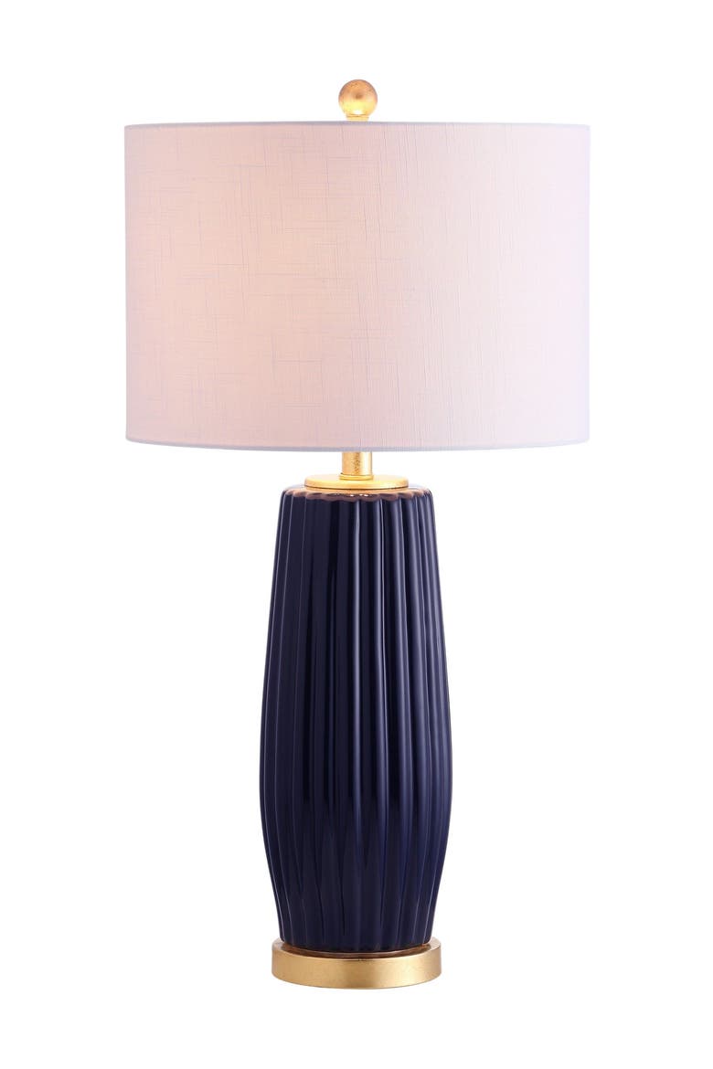 Roman 28.5" Ceramic LED Table Lamp, Main, color, Navy