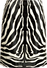Akris Zebra Print Genuine Calf Hair Pencil Skirt