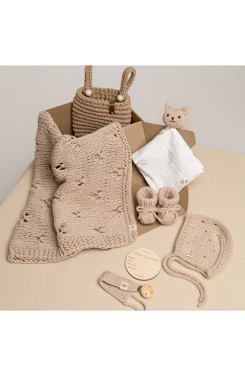 Anzy Home Baby Arrival Gift Set Pointelle, Alternate, color, Sand