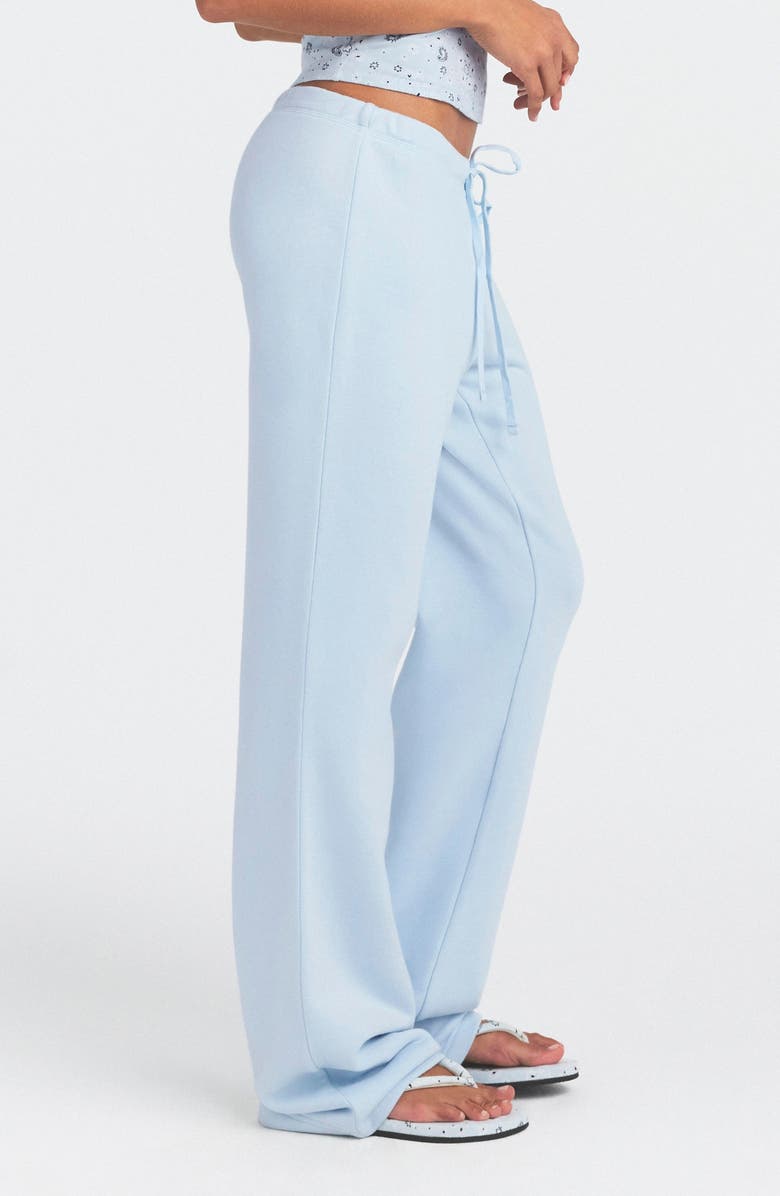 SKIMS Drapey French Terry Straight Leg Pants, Alternate, color, Powder Blue