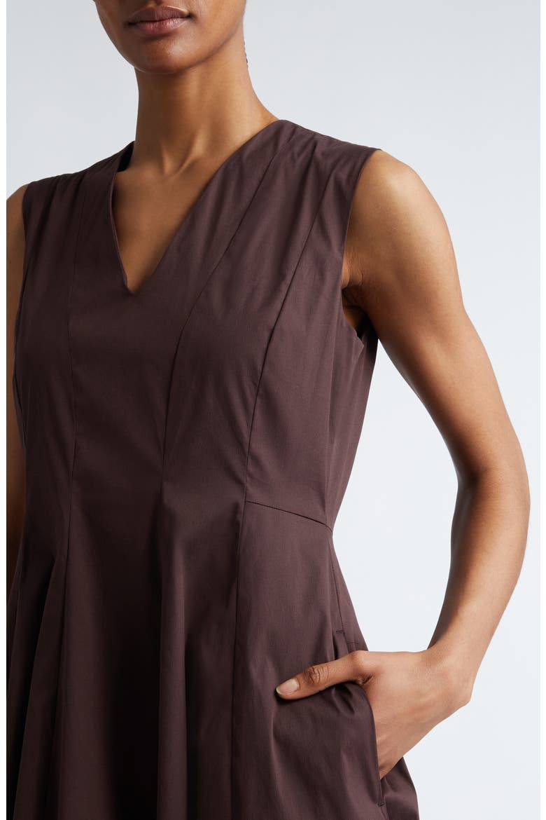 Alloro V-Neck Sleeveless Midi Dress, Alternate, color, WINE COLOURED