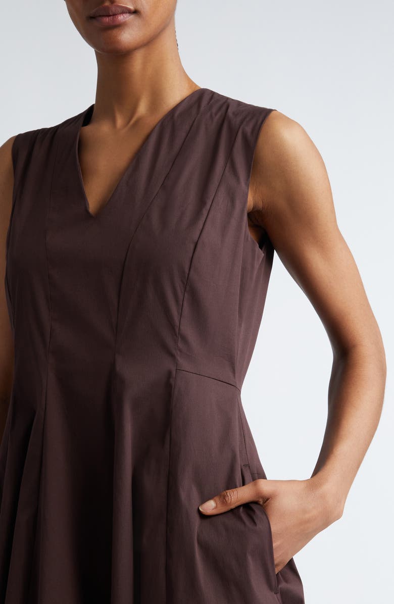 Max Mara Alloro V-Neck Sleeveless Midi Dress, Alternate, color, Wine Coloured