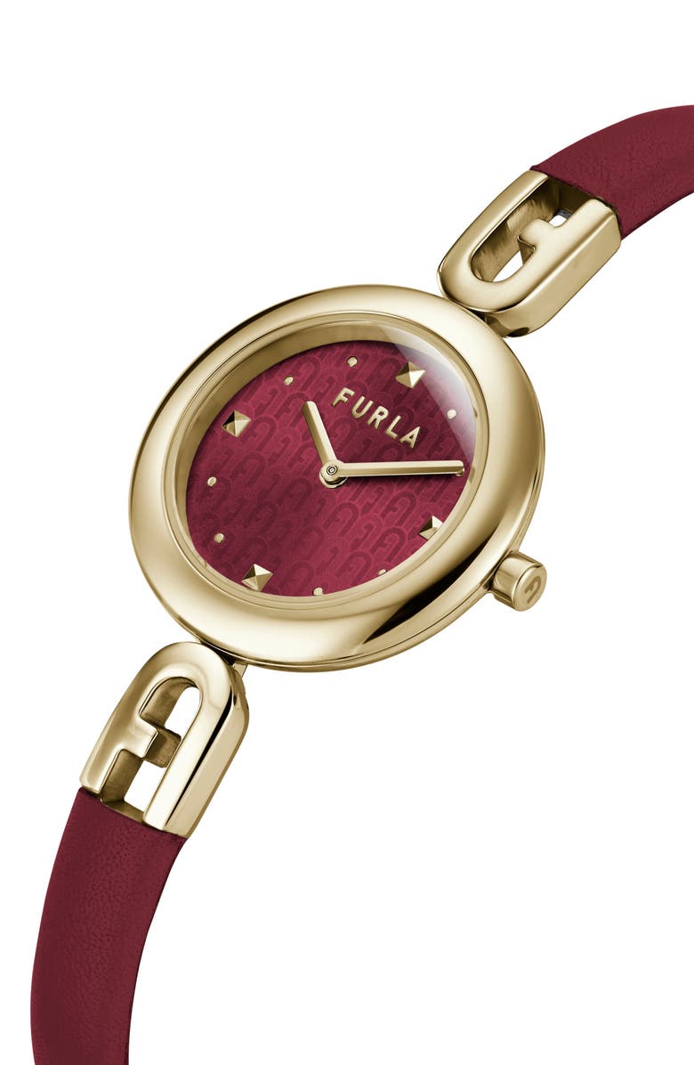 Furla Bangle Leather Strap Watch, 28mm, Alternate, color,
