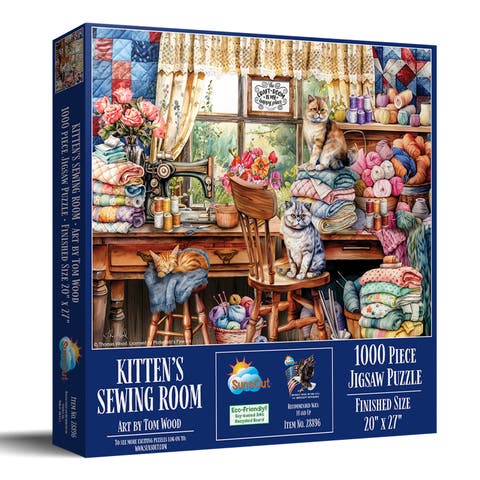 Kittens Sewing Room 1000 piece Jigsaw Puzzle for Adults