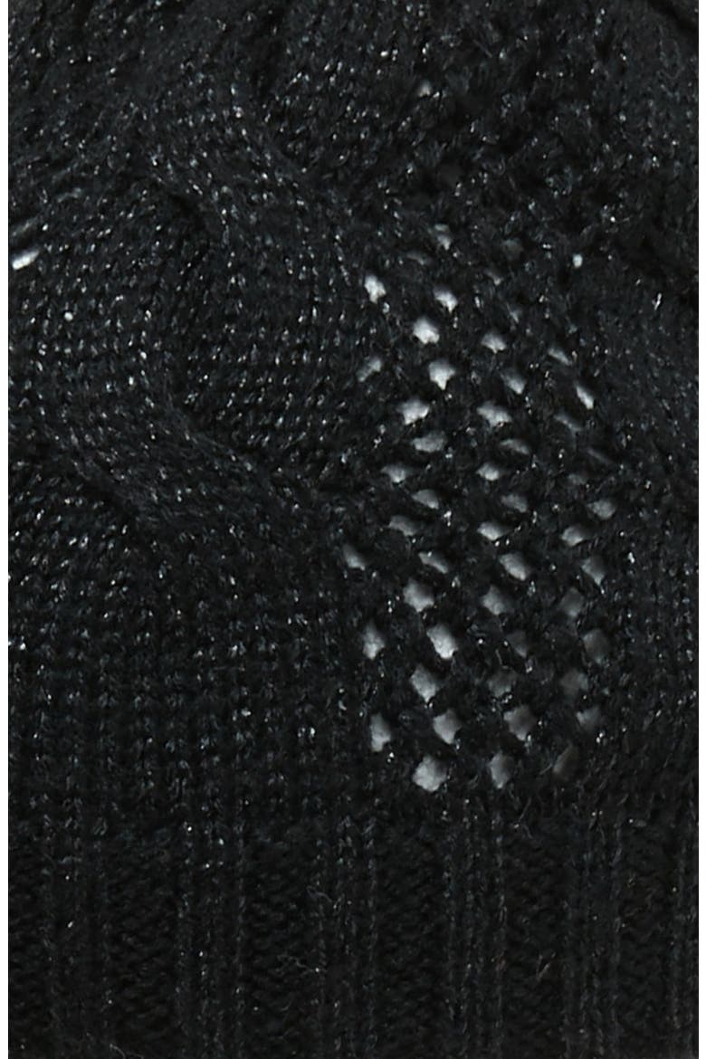 Metallic Knit Beanie, Alternate, color, BLACK