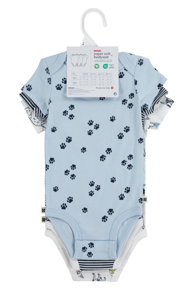 Assorted 3-Pack Organic Cotton Bodysuits, Alternate, color, 001WHITE