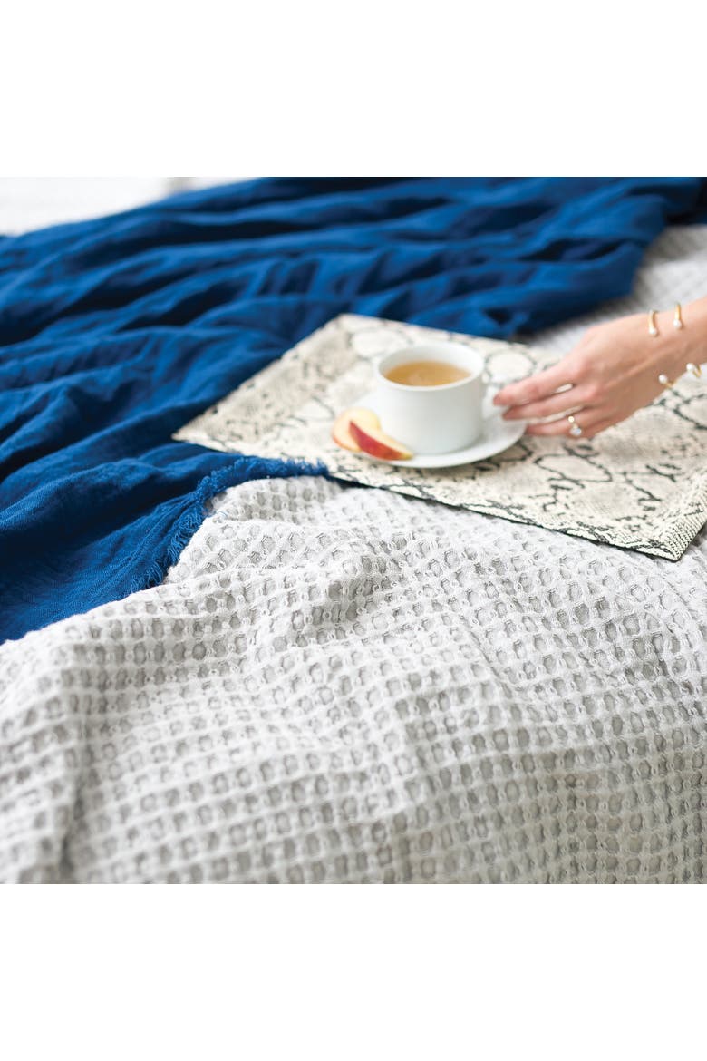 Pearl Grey Waffle Queen Coverlet, Alternate, color, Grey