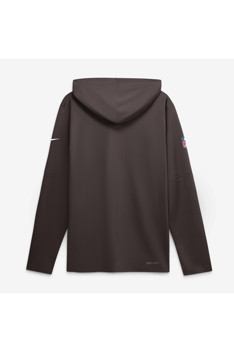 Men's Nike Brown Cleveland Browns Sideline Game On Lightweight Long Sleeve Hooded Dri-FIT Top, Alternate, color, Brown