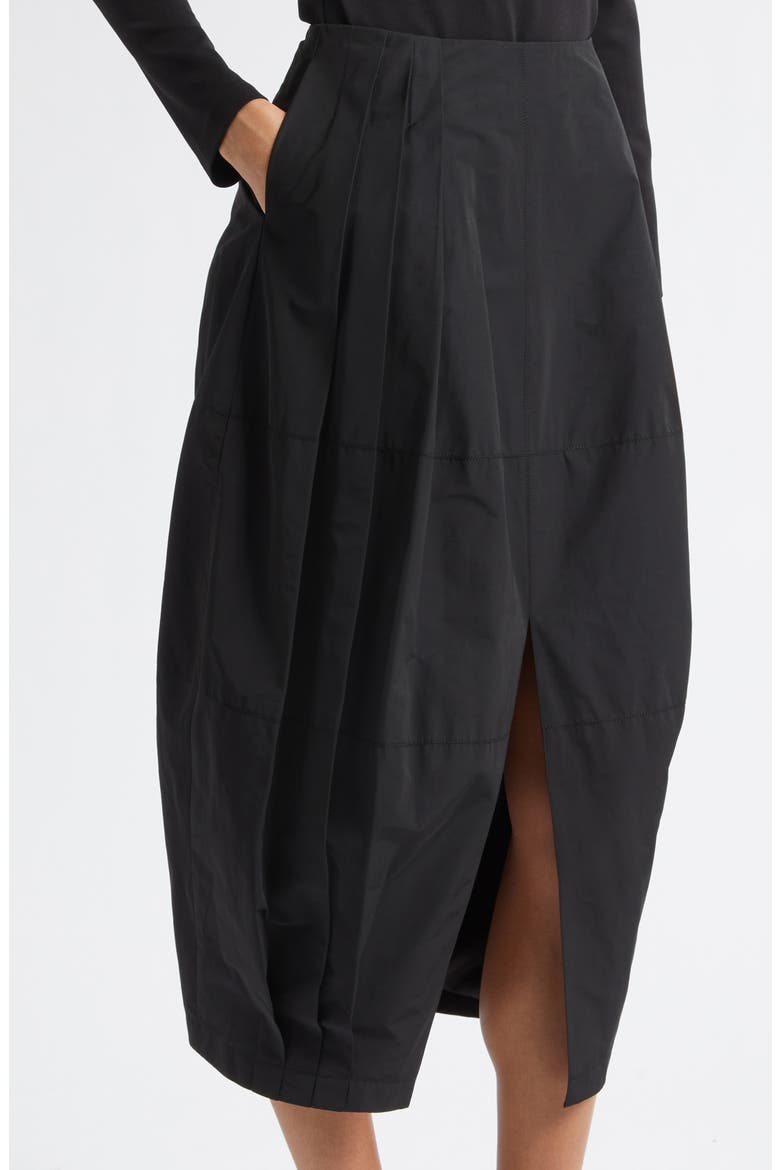 Daphne Lantern Midi Skirt, Alternate, color, BLACK