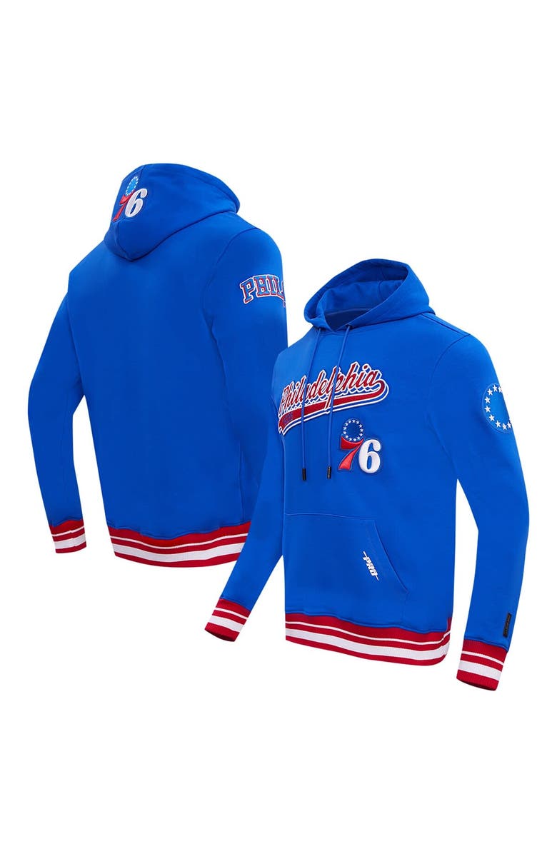 PRO STANDARD Men's Pro Standard Royal Philadelphia 76ers Script Tail Pullover Hoodie, Alternate, color, 