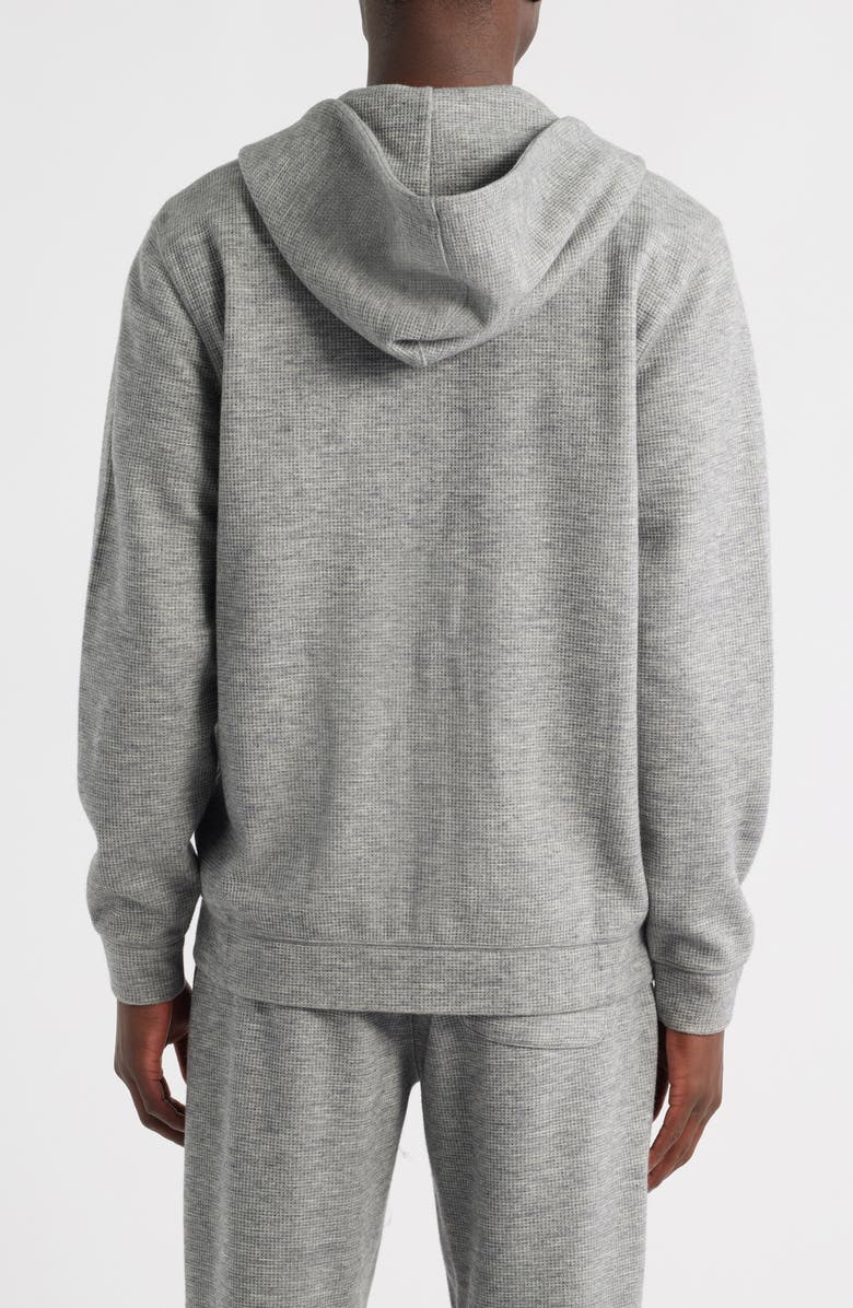 Zella Waffle Knit Zip-Up Hoodie, Alternate, color, Grey Heather