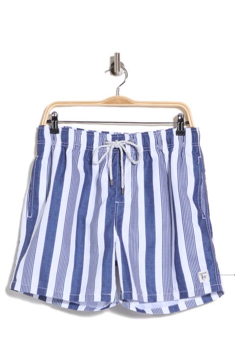 Printed Cabana Stripe Volley Swim Shorts