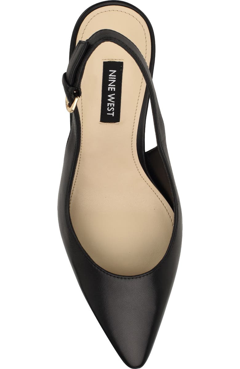 Nine West Jannit Slingback Pointed Toe Kitten Heel Pump, Alternate, color,