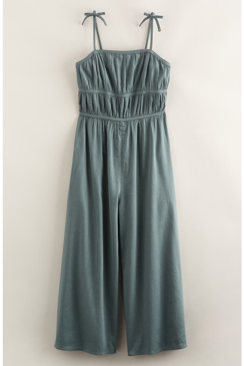 Kids' Bow Strap Jumpsuit, Main, color, GREEN BALSAM