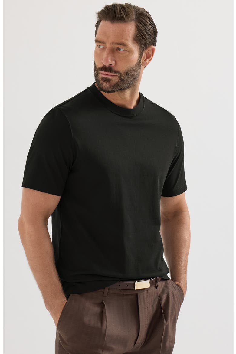 Cotton jersey crew neck T-shirt, Alternate, color, Black