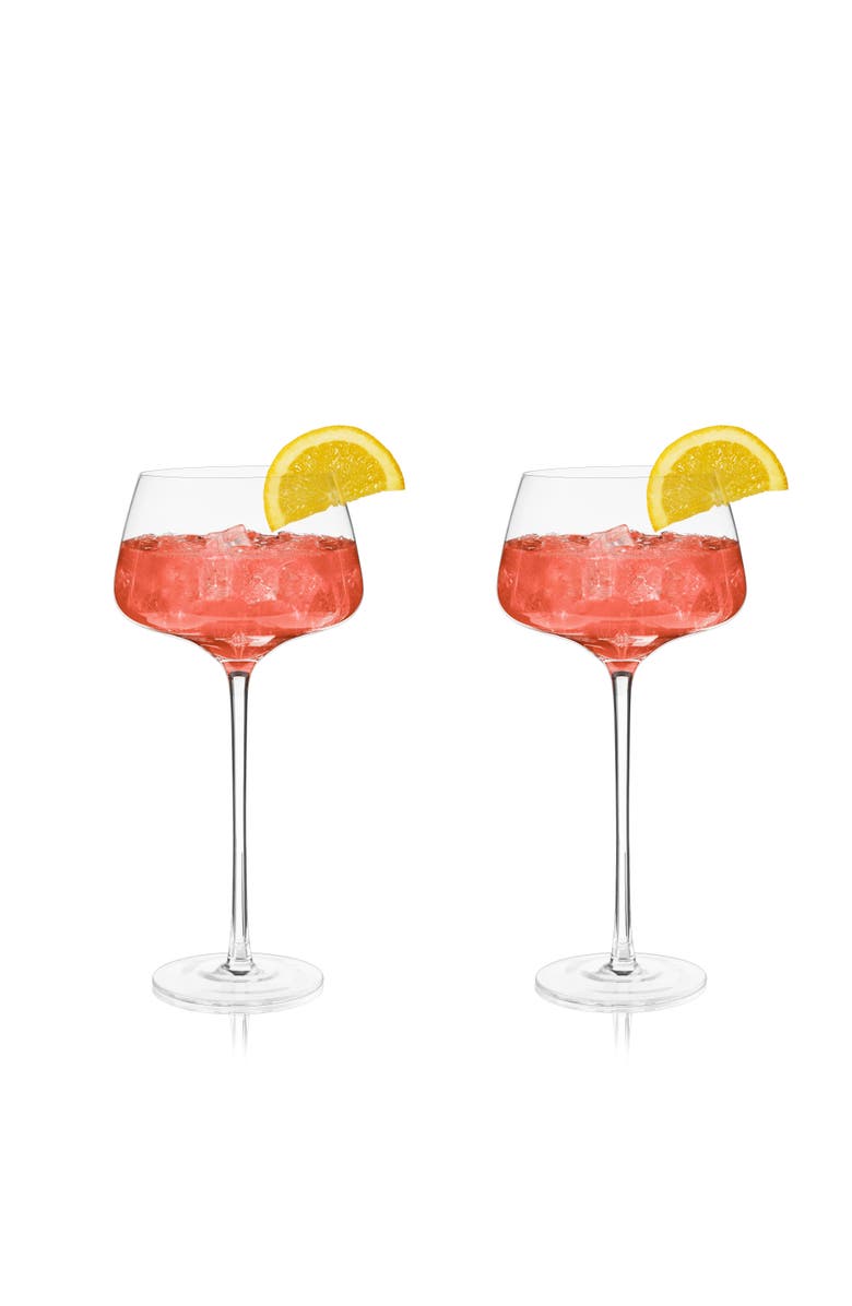 Viski Raye Crystal Angled Amaro Spritz Glasses Set of 2, Alternate, color, Clear
