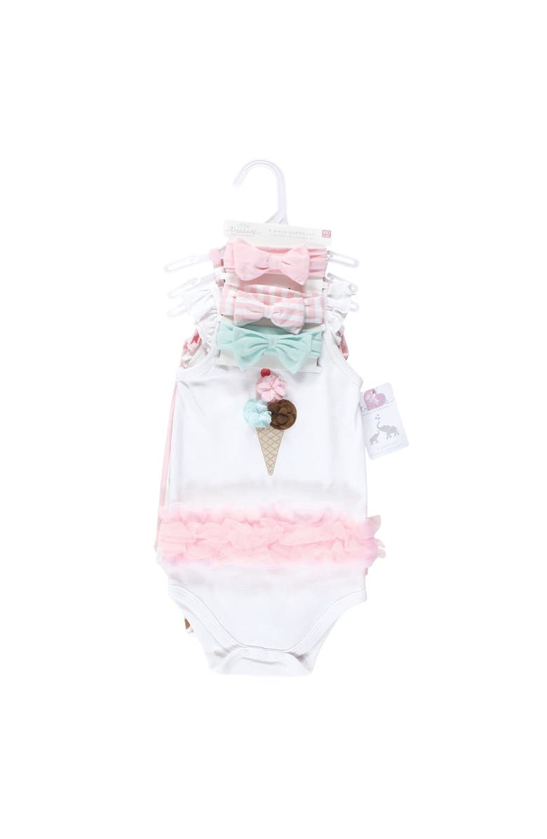 Little Treasure Sleeveless Bodysuit and Headband Set, Alternate, color, Ice Cream Cone