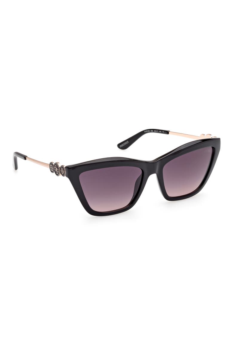 Rectangular Sunglasses, Alternate, color, BLACK/ GRADIENT SMOKE