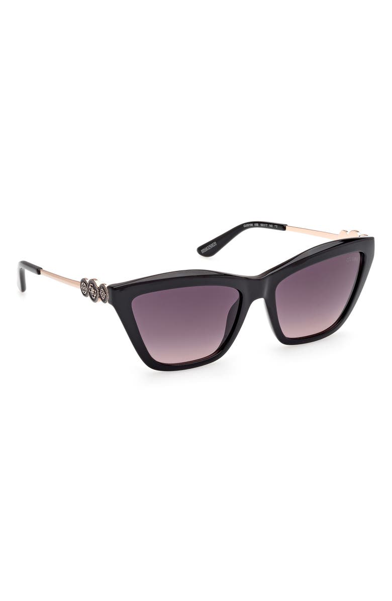 GUESS Rectangular Sunglasses, Alternate, color, Black/ Gradient Smoke