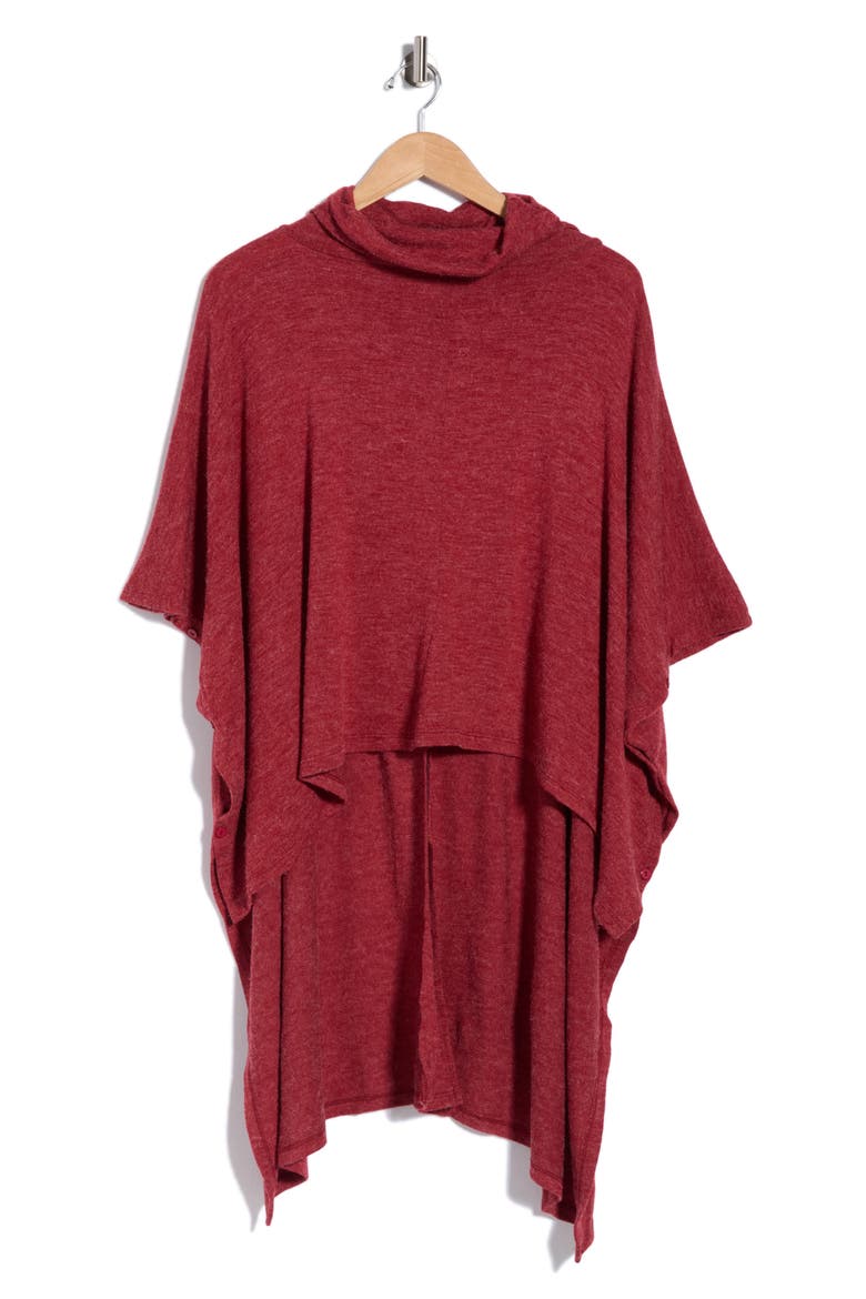 Oversized Cowl Neck Top, Alternate, color, BURGUNDY