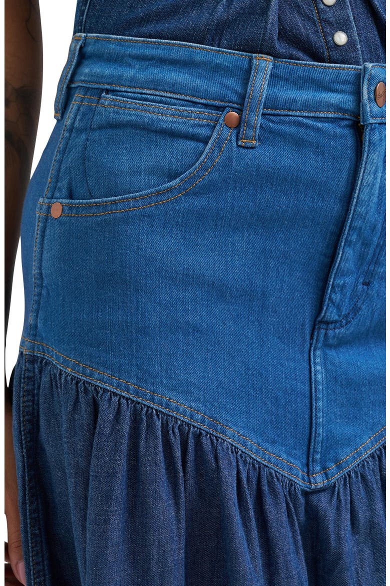 Western Tiered Midi Skirt, Alternate, color, LONE RIDER