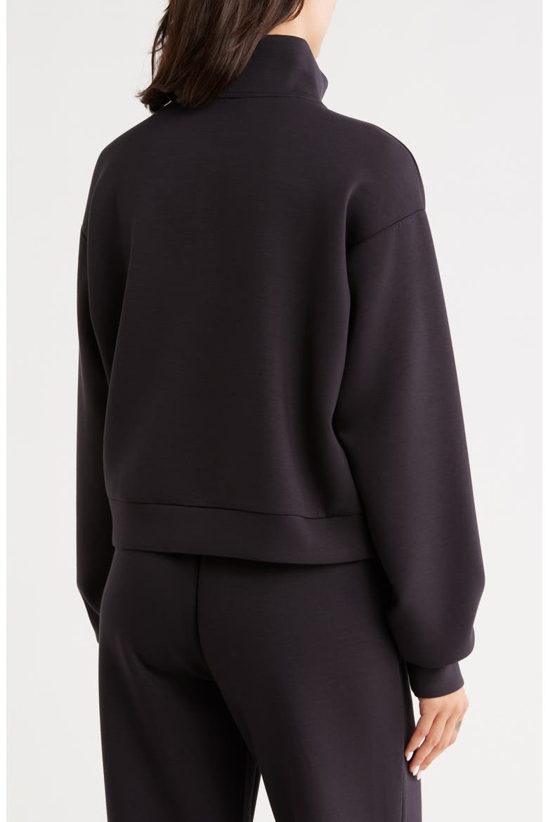 Whisper Knit Quarter Zip Pullover, Alternate, color, BLACK