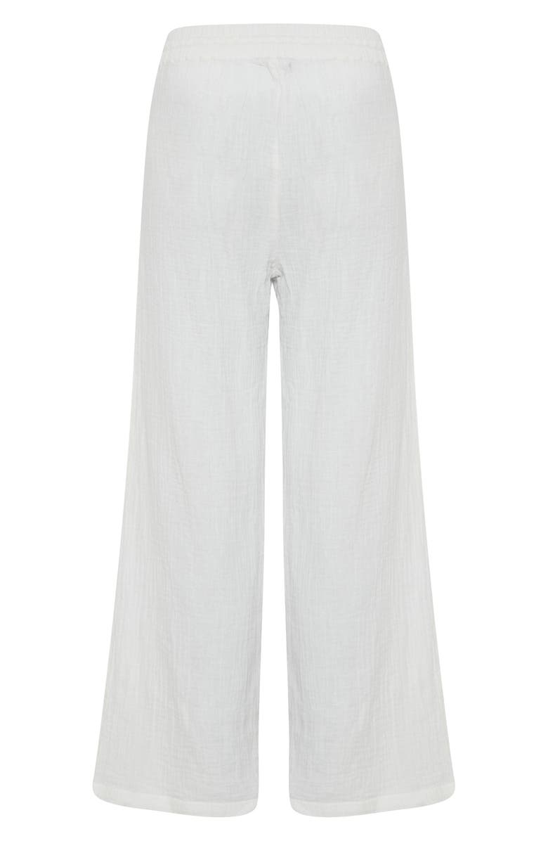 B.YOUNG Berlin Linen & Cotton Wide Leg Pants, Alternate, color, Optical White