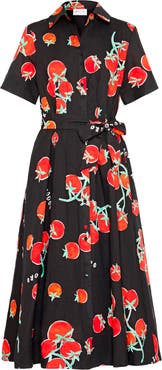 Milly Lexi Tomato Print Midi Dress