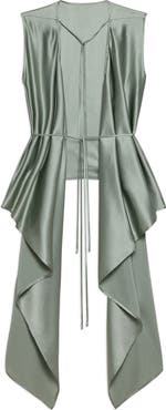 Helmut Lang Scarf Drape Detail Reversible Silk Top