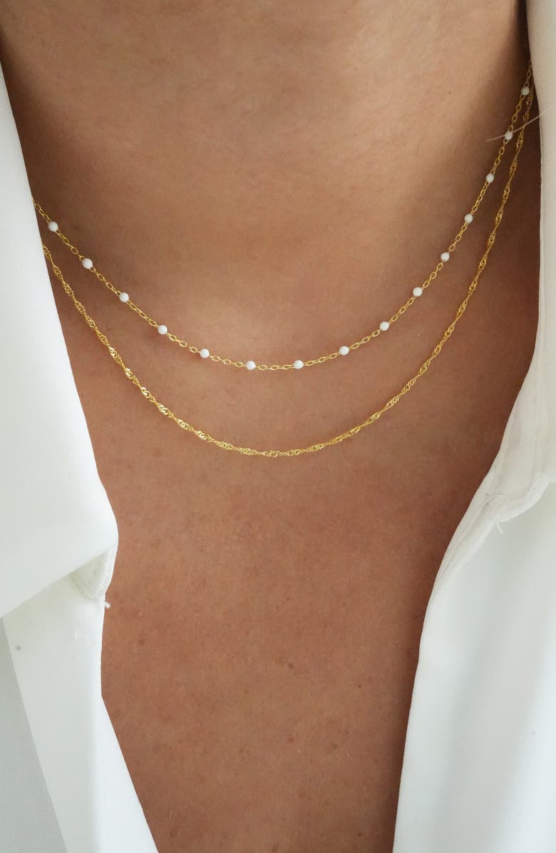 Argento Vivo Sterling Silver Layered 18K Gold Plate Sterling Silver Singapore Chain Necklace, Alternate, color,