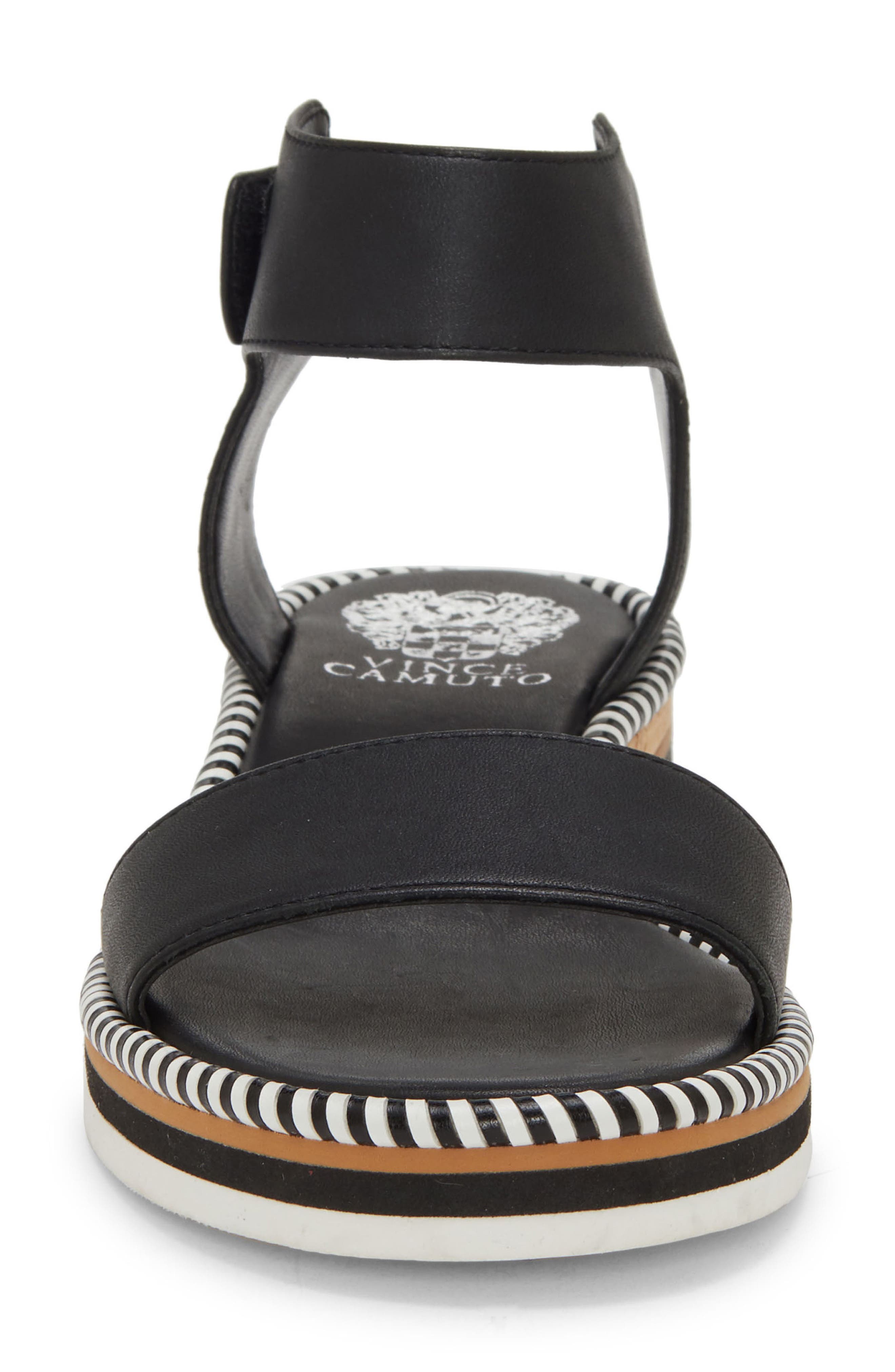 Moirina Stacked Platform Sandal, Alternate, color, BLACK LEATHER