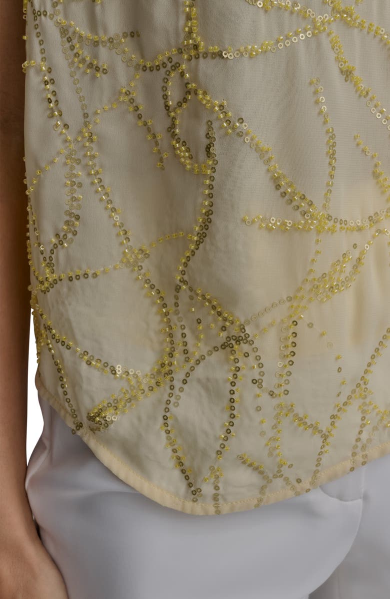 Donna Karan New York Embellished Cutaway Shoulder Top, Alternate, color, 