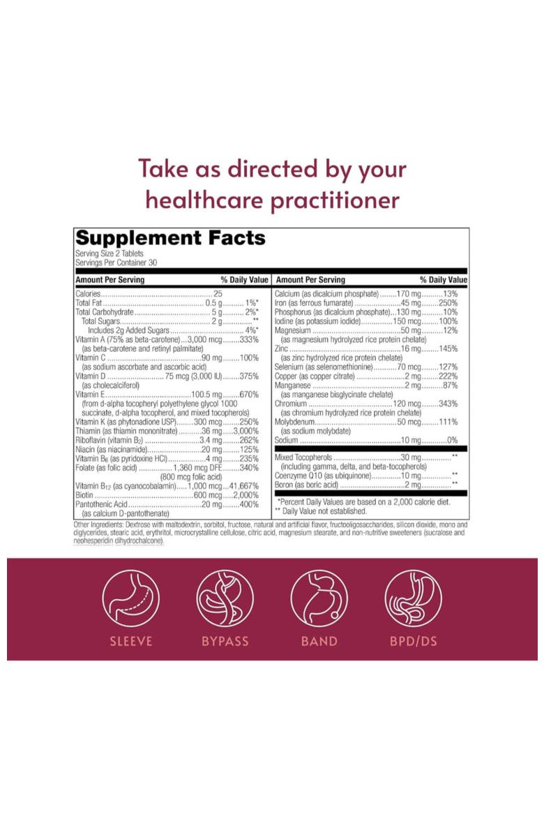 Chewable Advanced Multi High Potency Daily Multivitamin with Iron 60 Count, Alternate, color, None