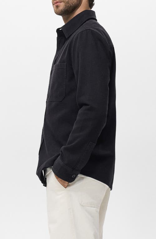 Mango Cotton Denim Overshirt In Blue