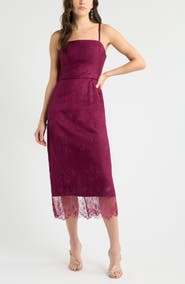 Chelsea28 Lace Column Midi Dress