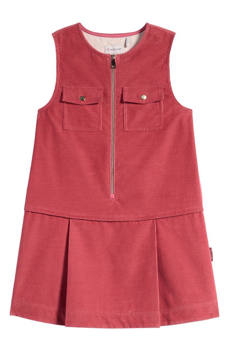 Moncler Kids' Sleeveless Cotton Corduroy A-Line Dress, Main, color, 
