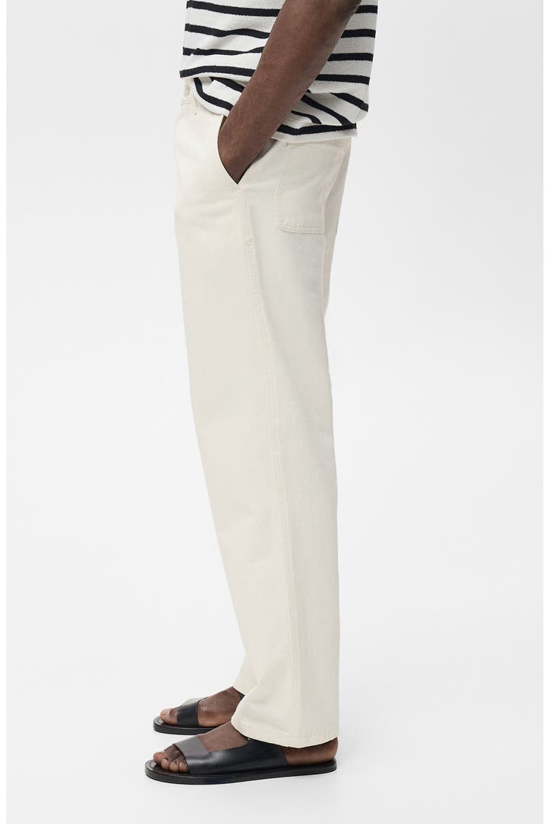 Cotton & Linen Straight Leg Jeans, Alternate, color, OFF WHITE